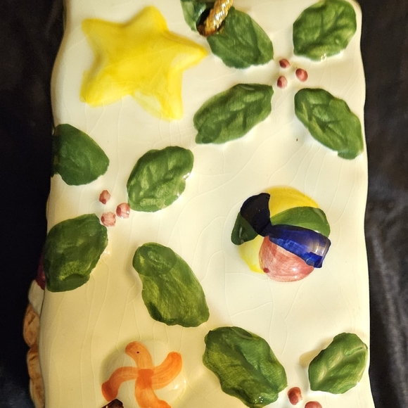 Vintage Christmas Santa Teddy Bear Hanging Basket or hanging Planter.  Usd. - Picture 2 of 4